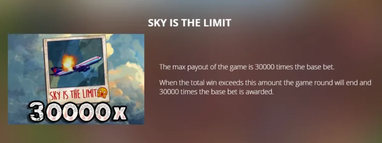 Duck Hunters info screen: Sky is the Limit maximum payout explanation showing 30000x win cap.