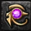 Eye of Horus with purple gem symbol in Hand of Anubis