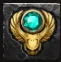 golden scarab with cyan gem symbol in Hand of Anubis